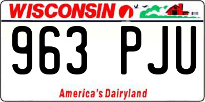 WI license plate 963PJU
