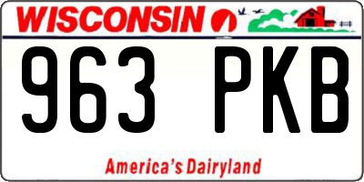 WI license plate 963PKB