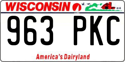 WI license plate 963PKC
