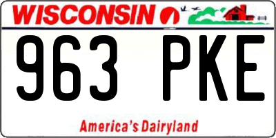 WI license plate 963PKE