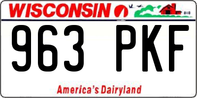 WI license plate 963PKF