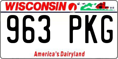 WI license plate 963PKG