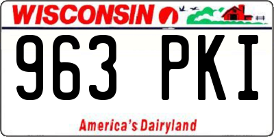 WI license plate 963PKI