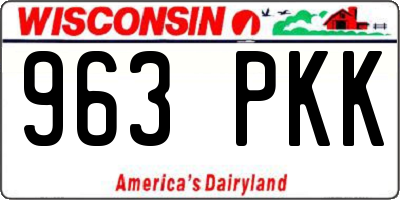 WI license plate 963PKK