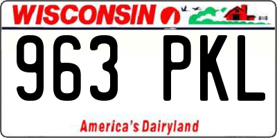 WI license plate 963PKL