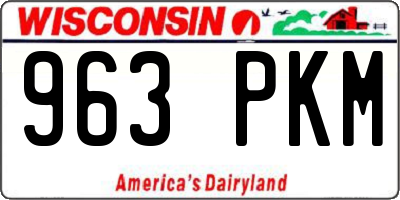 WI license plate 963PKM