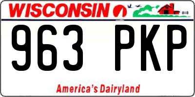 WI license plate 963PKP