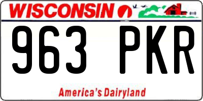 WI license plate 963PKR