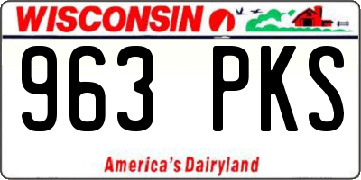 WI license plate 963PKS