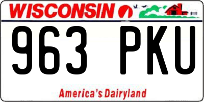 WI license plate 963PKU