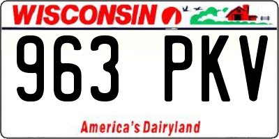 WI license plate 963PKV