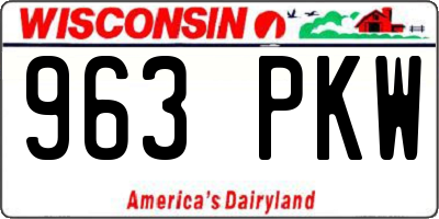 WI license plate 963PKW