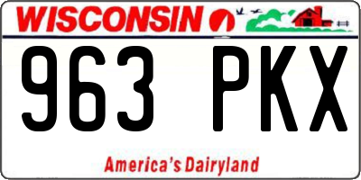 WI license plate 963PKX
