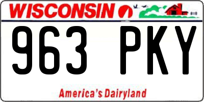 WI license plate 963PKY