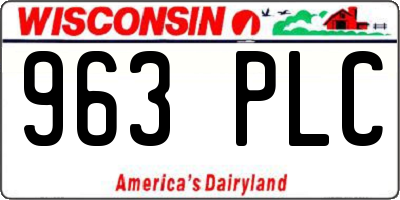 WI license plate 963PLC