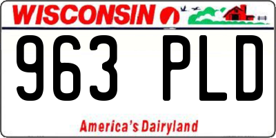 WI license plate 963PLD