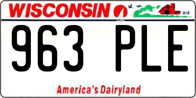 WI license plate 963PLE