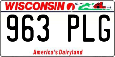 WI license plate 963PLG