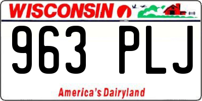 WI license plate 963PLJ
