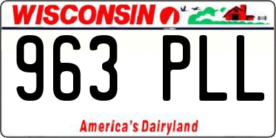 WI license plate 963PLL