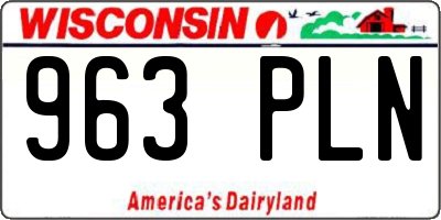 WI license plate 963PLN