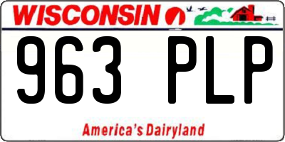 WI license plate 963PLP