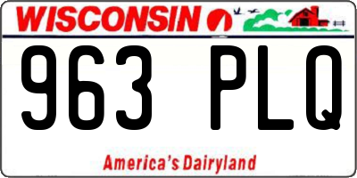 WI license plate 963PLQ