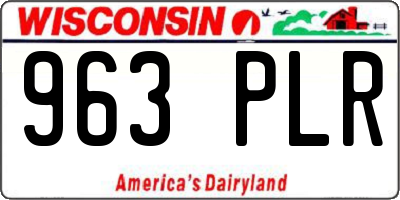 WI license plate 963PLR