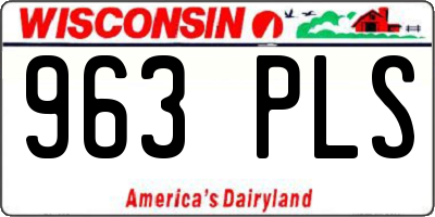 WI license plate 963PLS