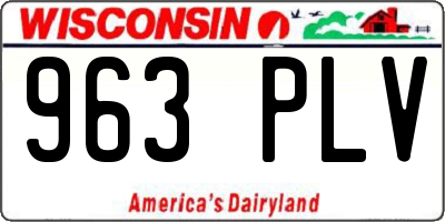WI license plate 963PLV