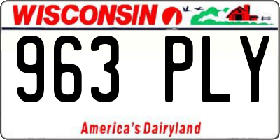 WI license plate 963PLY