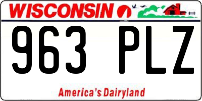WI license plate 963PLZ