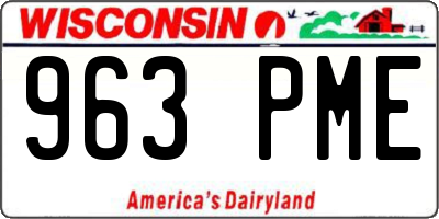 WI license plate 963PME
