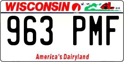 WI license plate 963PMF