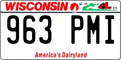 WI license plate 963PMI