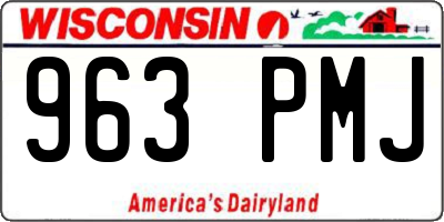 WI license plate 963PMJ
