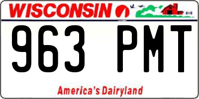 WI license plate 963PMT