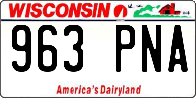 WI license plate 963PNA