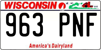 WI license plate 963PNF