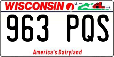 WI license plate 963PQS