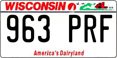 WI license plate 963PRF