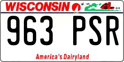 WI license plate 963PSR
