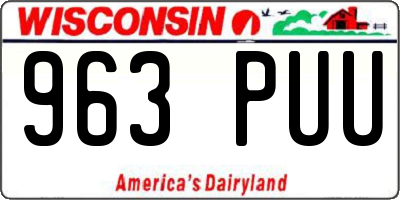 WI license plate 963PUU
