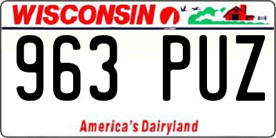 WI license plate 963PUZ