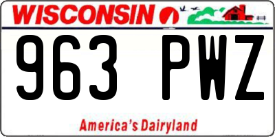 WI license plate 963PWZ