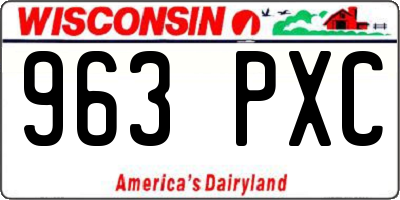 WI license plate 963PXC