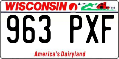 WI license plate 963PXF