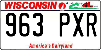 WI license plate 963PXR