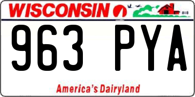 WI license plate 963PYA