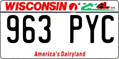 WI license plate 963PYC